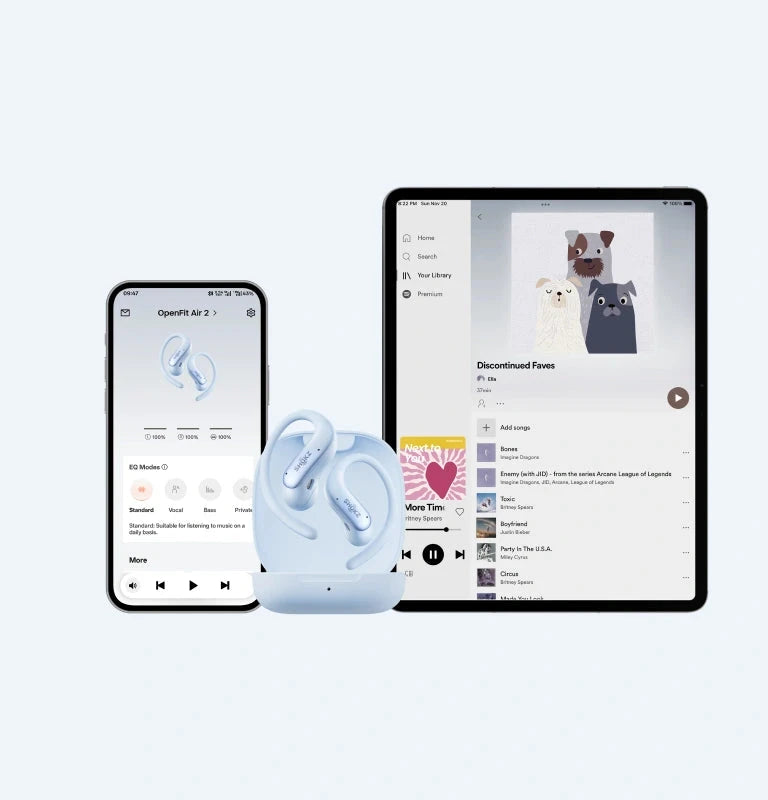 Shokz OpenFit Air 2 multipoint pairing with phone and tablet