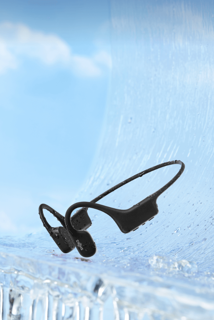 Shokz OpenSwim Bone Conduction Open-Ear MP3 Swimming Headphones (Formerly  Xtrainerz), Blue 